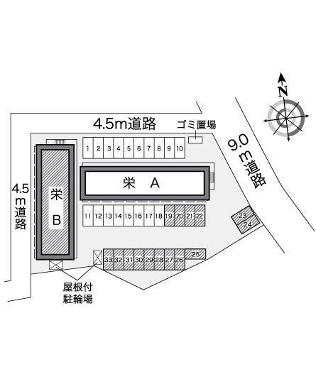 栄B(25765)の駐車配置図
