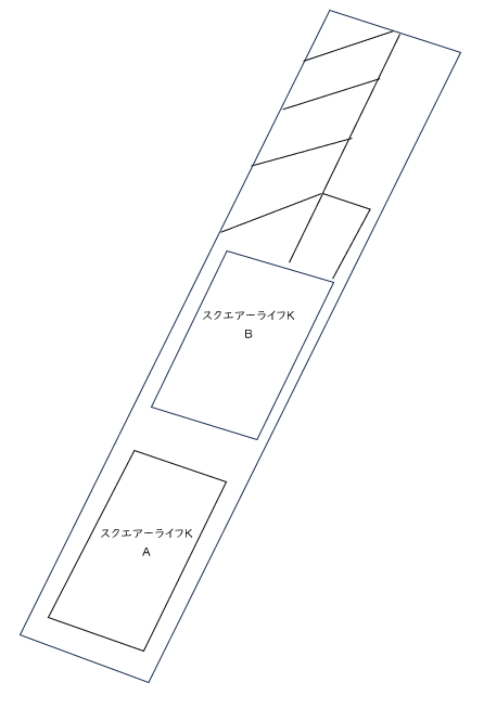 スクエアーライフK A・Bの駐車配置図