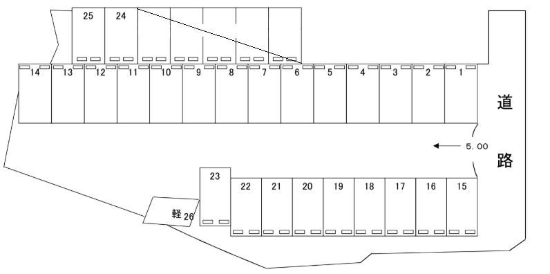 リバーサイドパーキングの駐車配置図