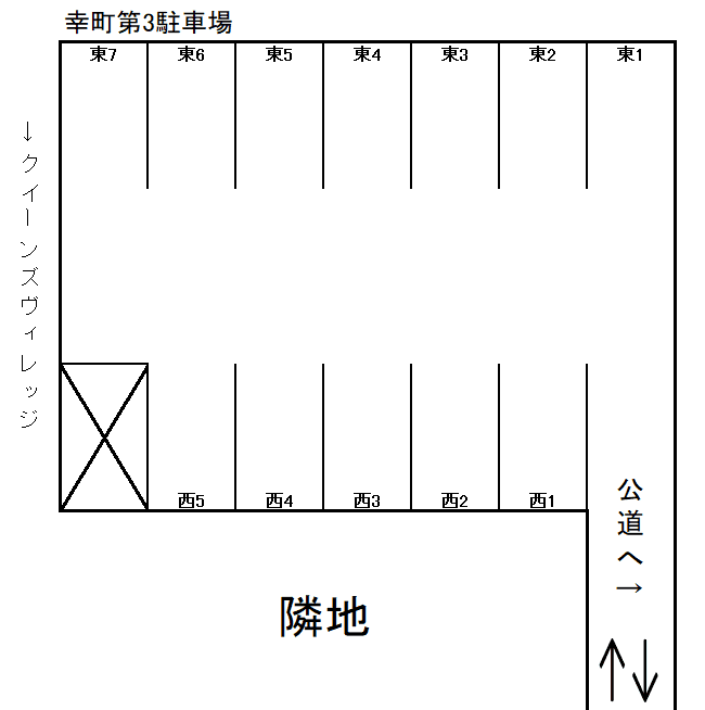 幸町第3駐車場の駐車配置図