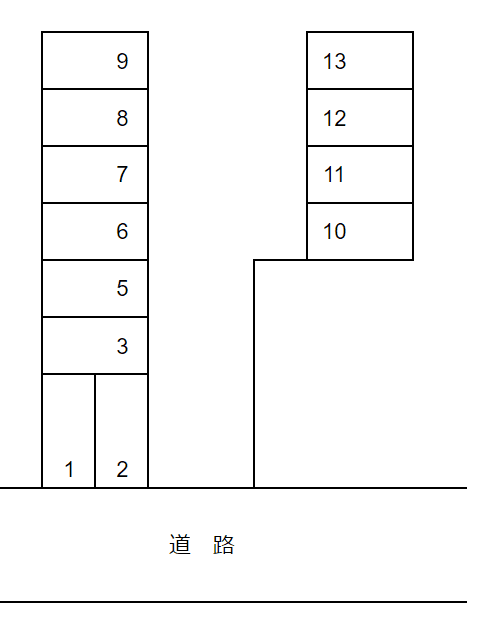 常福寺中町駐車場の駐車配置図