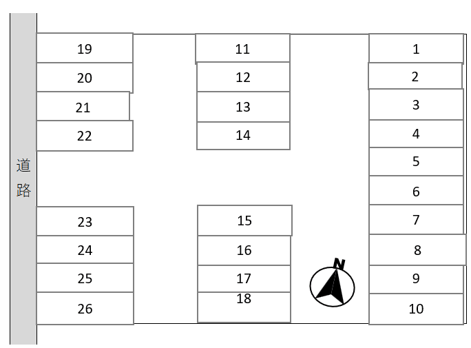 K-0138駐車場の駐車配置図