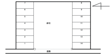 東若林町 KHW9 駐車場の駐車配置図