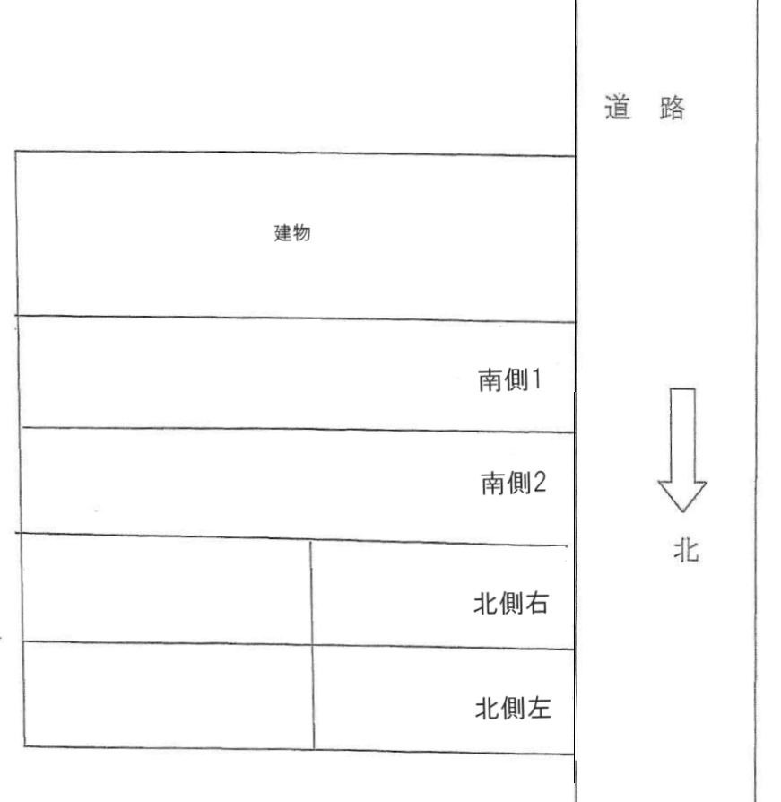 羽柴長吉谷山駐車場の駐車配置図