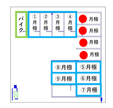 高蔵寺駅前の駐車配置図
