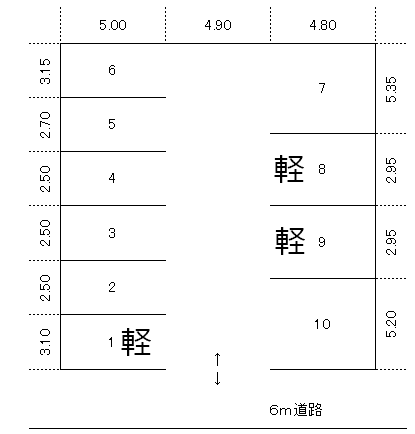 日榮有料駐車場の駐車配置図