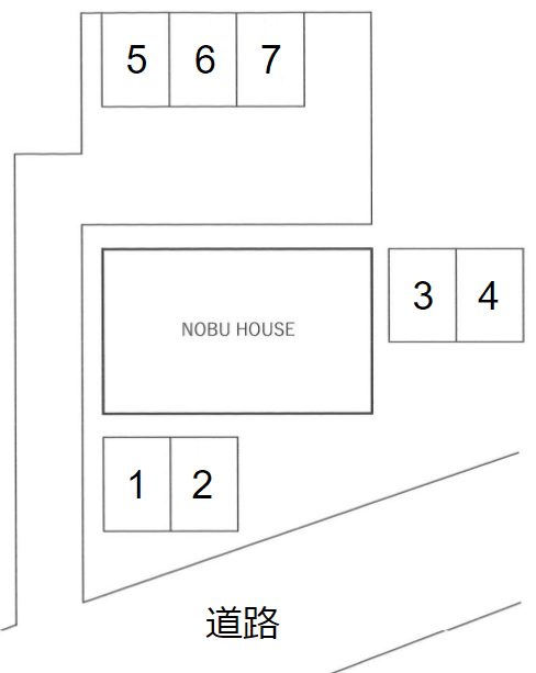 NOBU HOUSEの駐車配置図