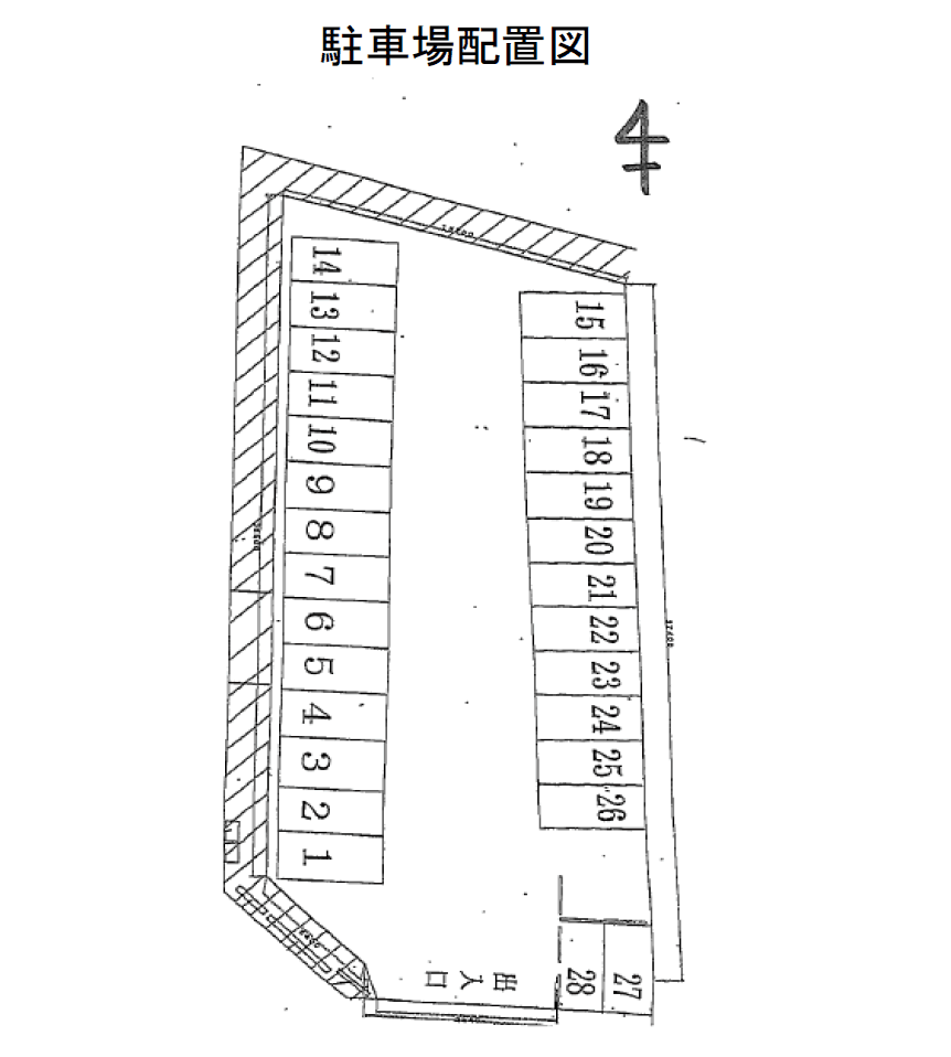 北山田第3駐車場の駐車配置図