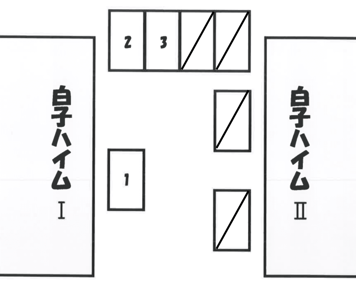 白子ハイムⅠの駐車配置図