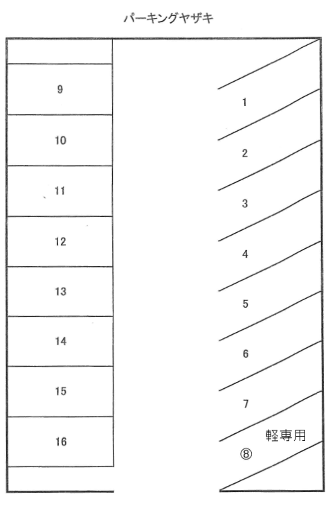 パーキングヤザキの駐車配置図