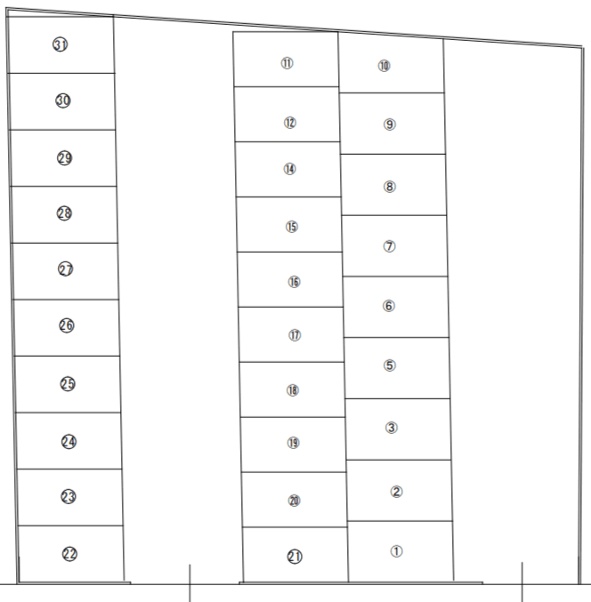 鵠沼松が岡・第5関根駐車場の駐車配置図