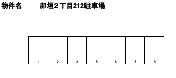 卯垣2丁目212駐車場の駐車配置図
