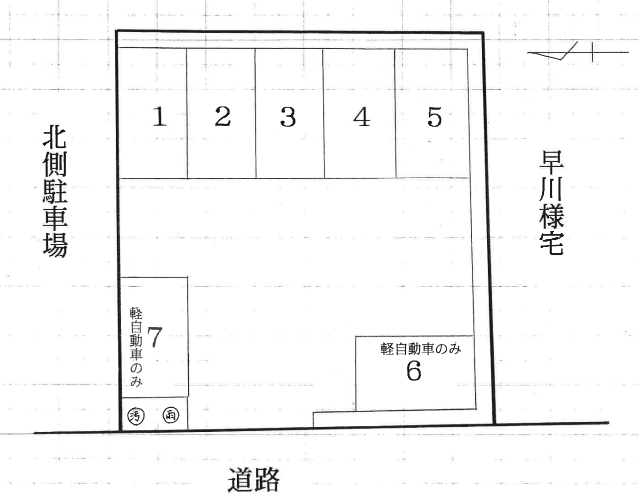 鳥が丘駐車場の駐車配置図