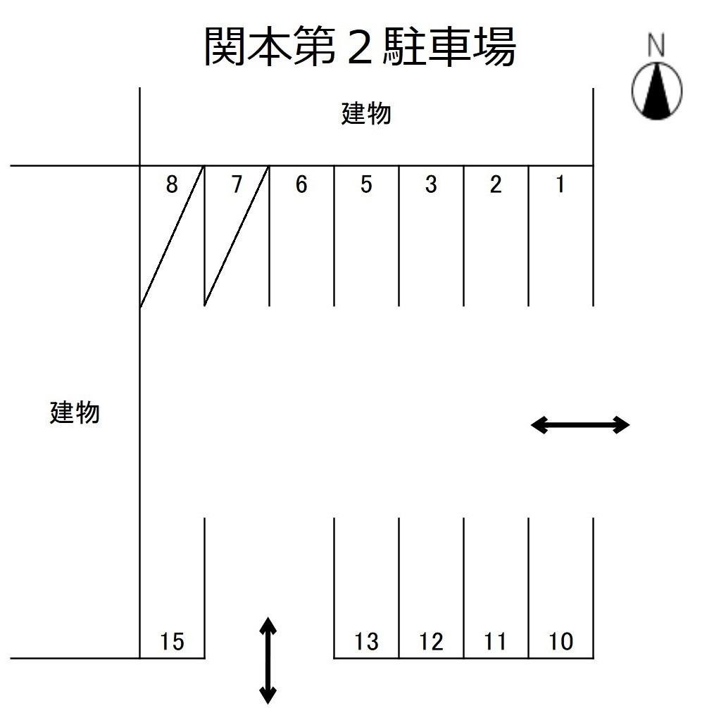 関本第2駐車場の駐車配置図