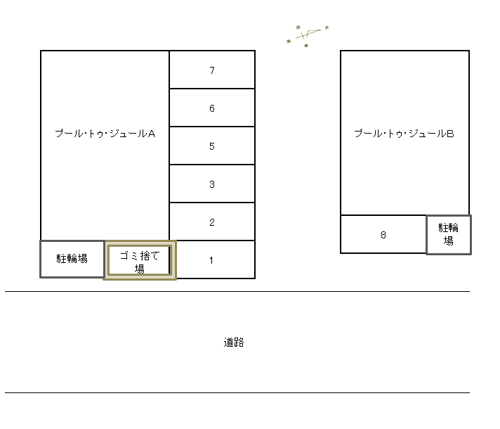 プール・トゥー・ジュール A・B棟の駐車配置図