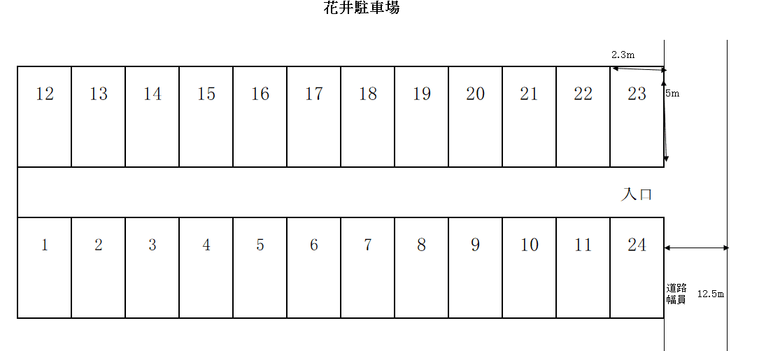花井駐車場の駐車配置図