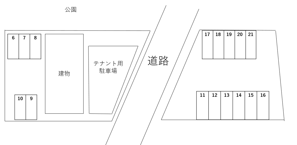 レントハウス直方ビル駐車場の駐車配置図