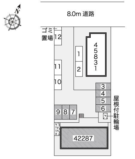 フォルテックⅠ(42287) 敷地外駐車場の駐車配置図