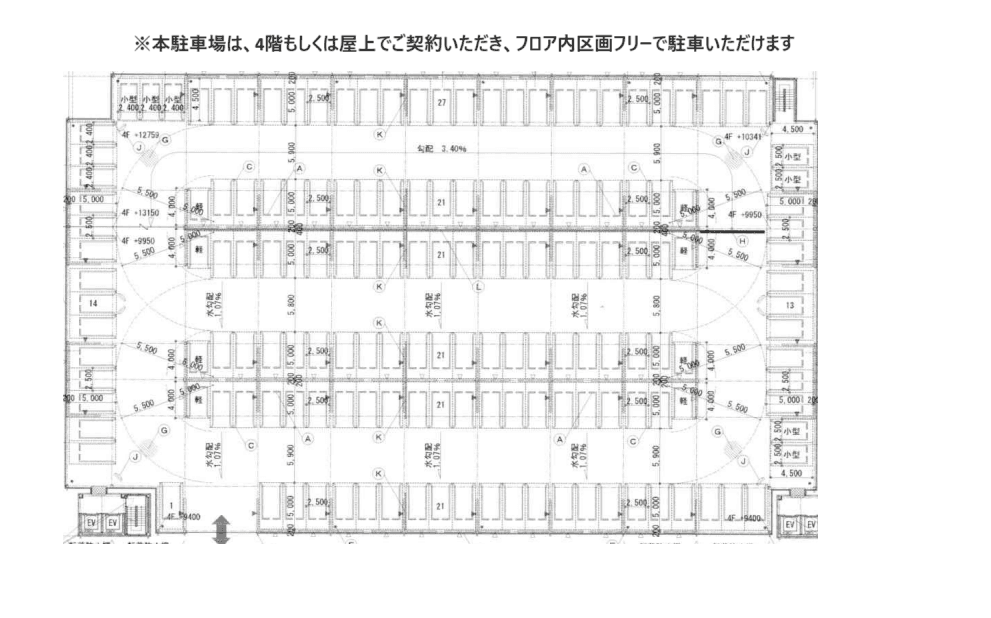 ベガスベガス発寒店駐車場の駐車配置図