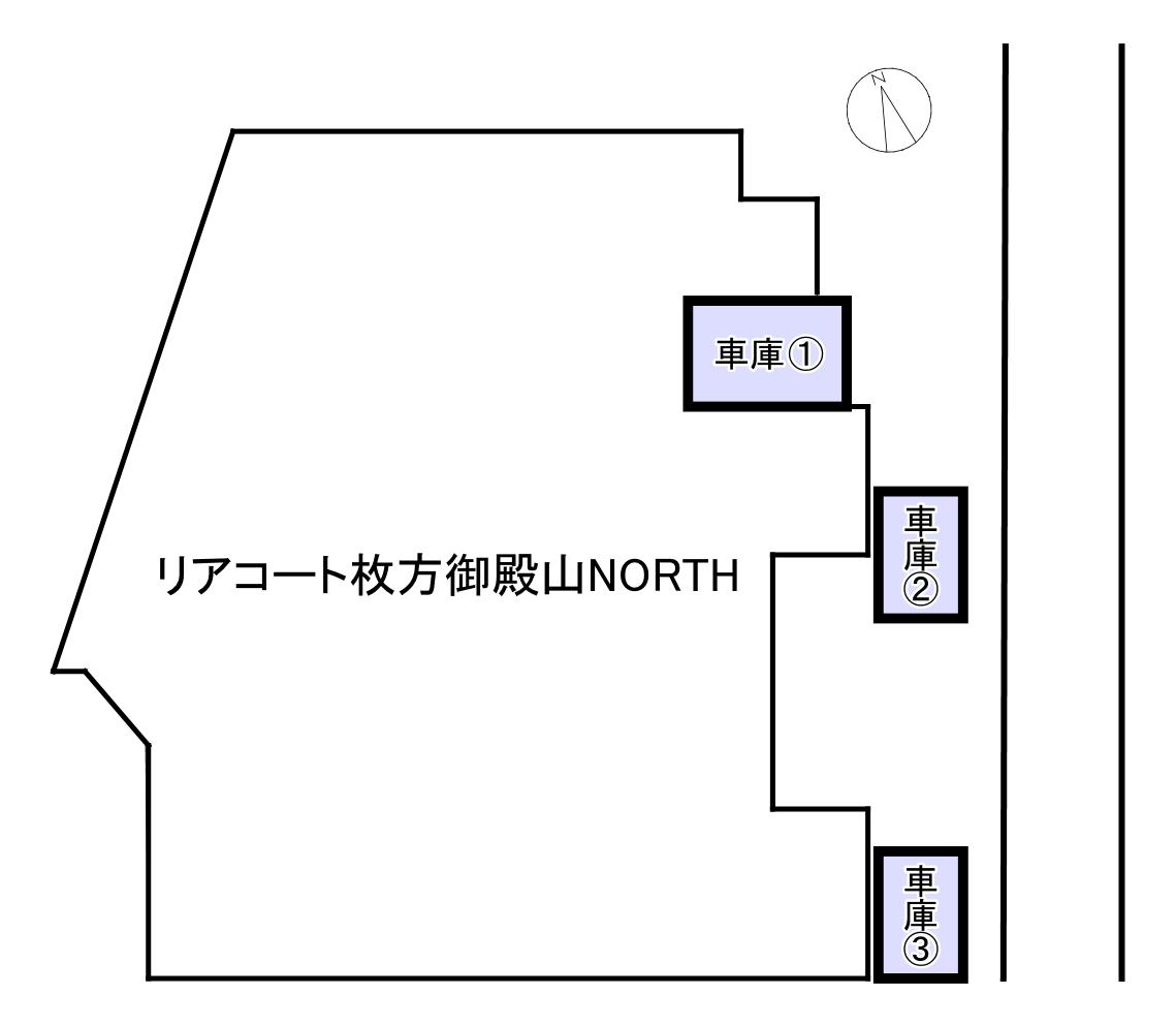 リアコート枚方御殿山NORTHの駐車配置図