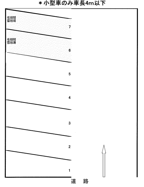 月寒東1条2丁目7-1駐車場の駐車配置図