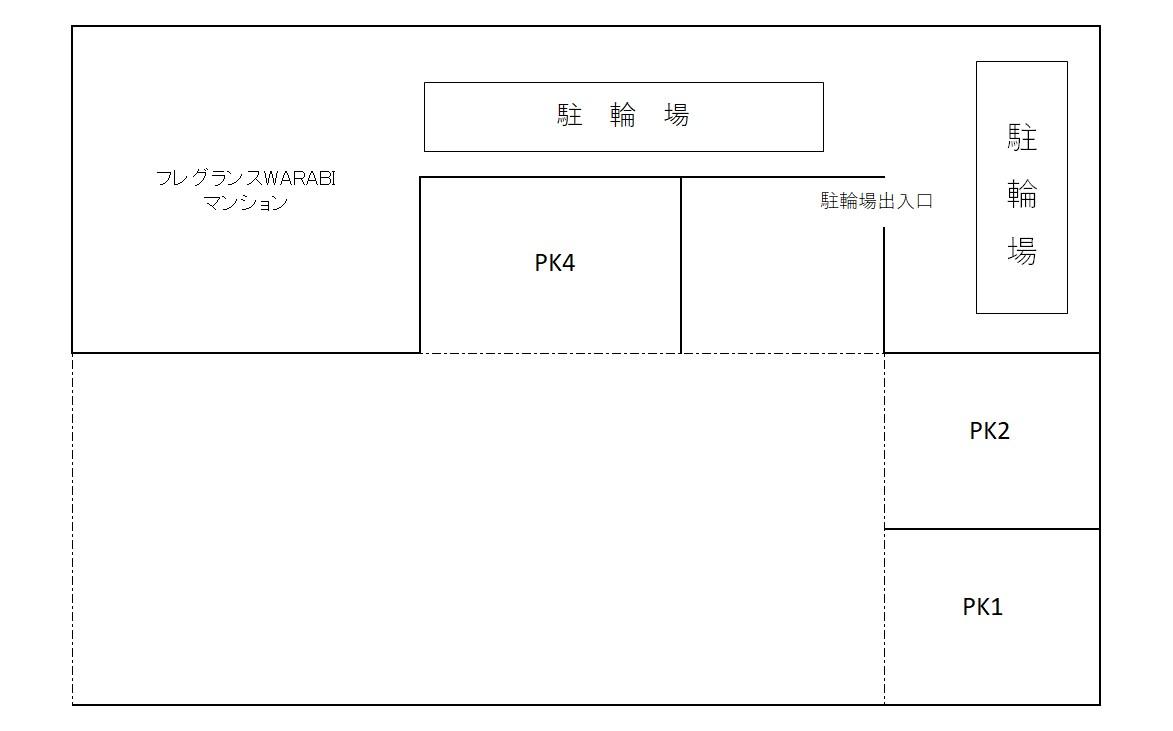 フレグランスWARABIの駐車配置図
