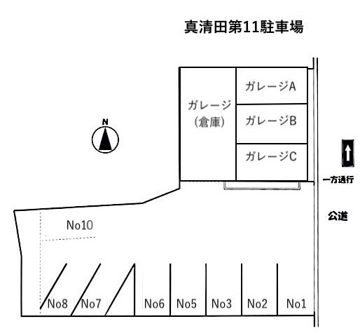 ワイズ・真清田 第11駐車場の駐車配置図