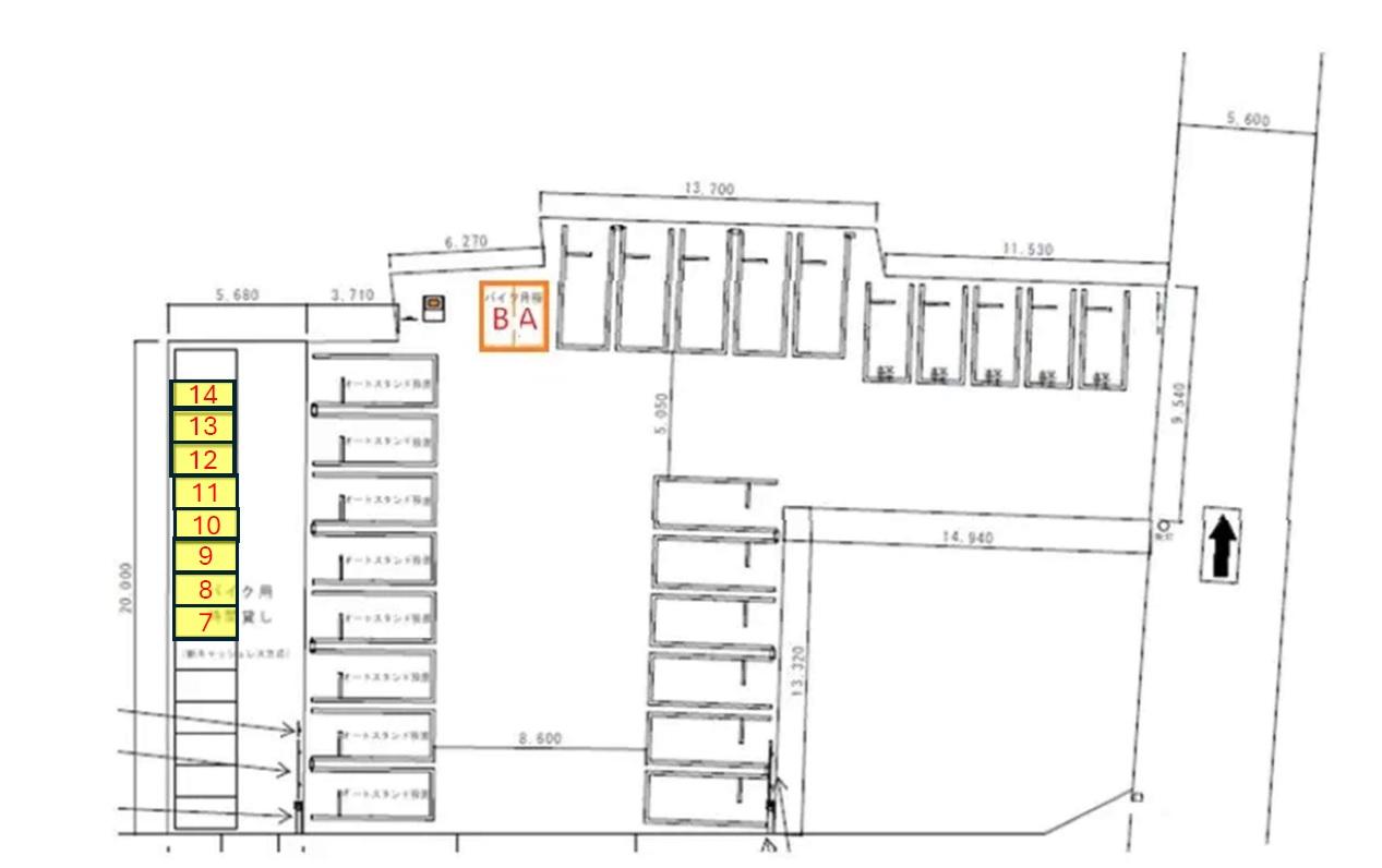 【バイク】中区大須3丁目第2の駐車配置図
