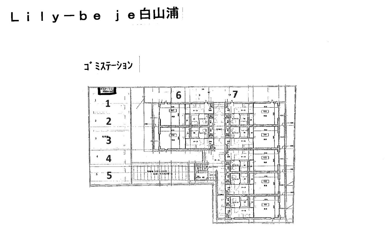 Lily-be je 白山浦駐車場の駐車配置図