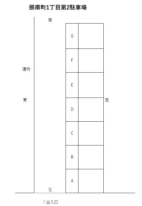 振甫町1丁目第2駐車場の駐車配置図