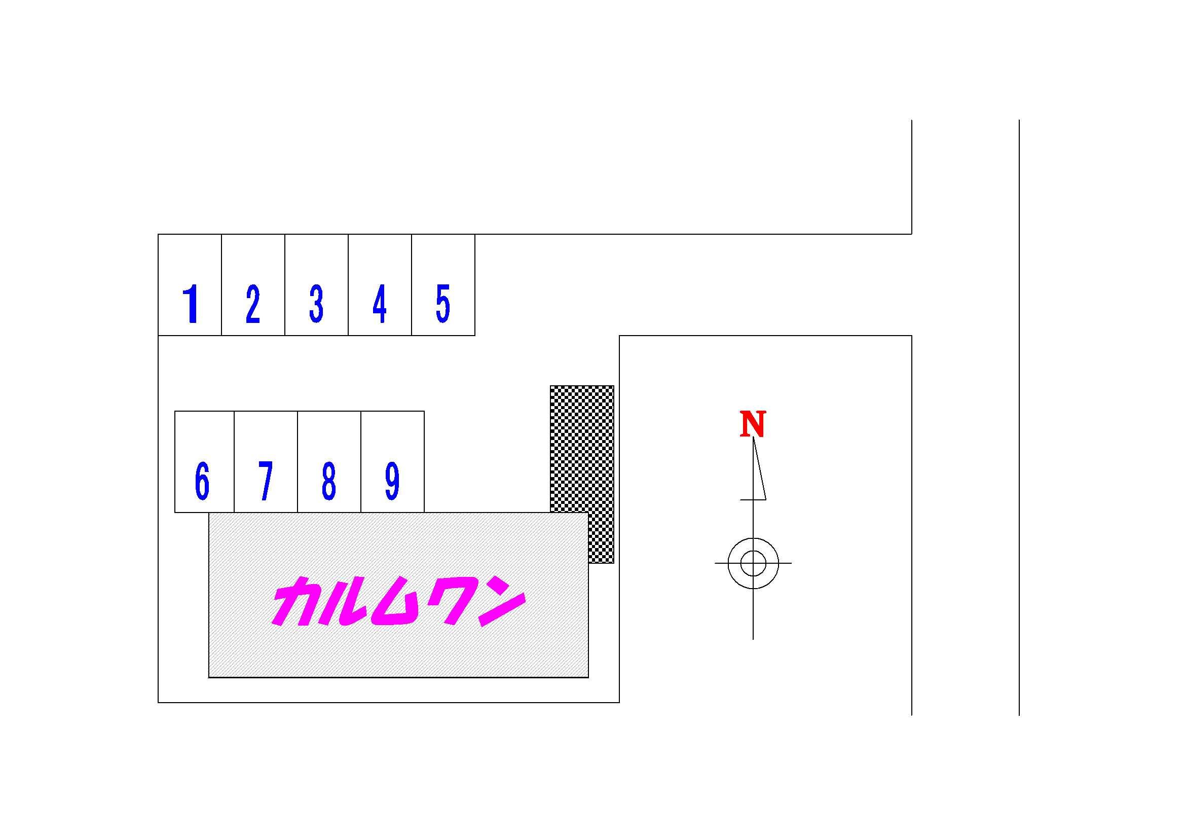 カルム・ワン駐車場の駐車配置図