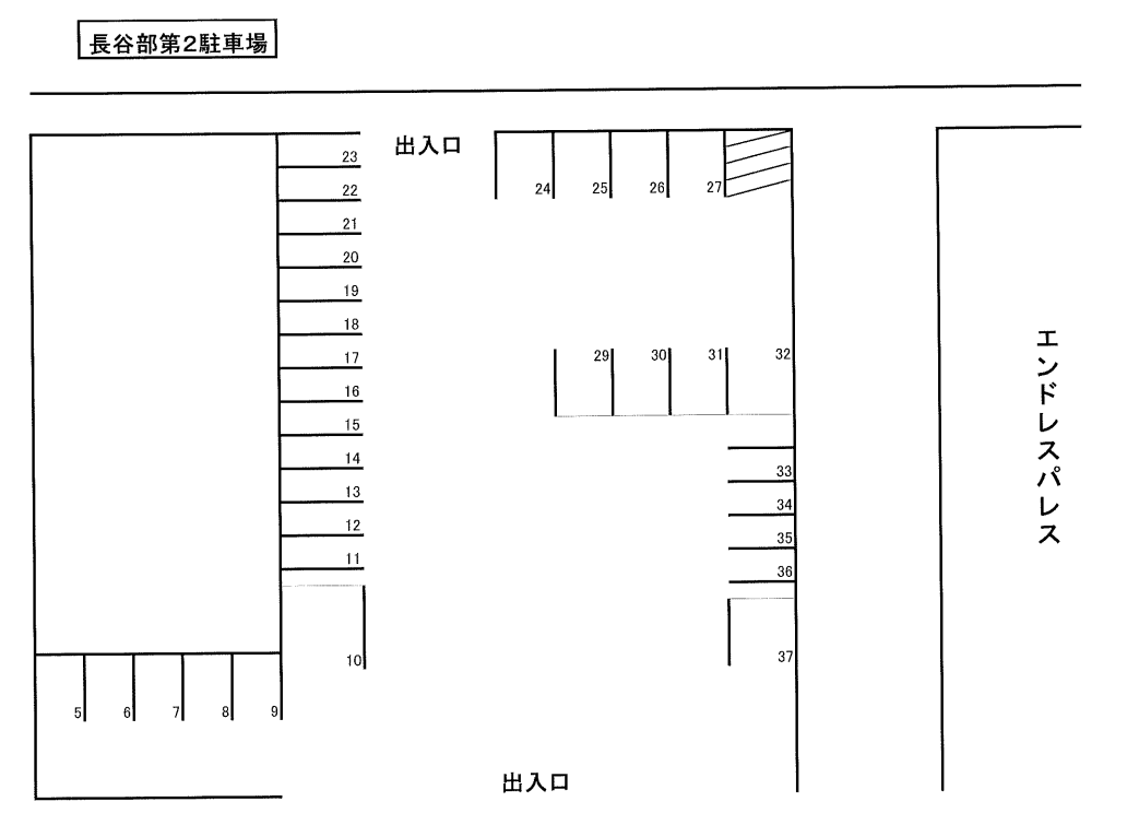 長谷部第2駐車場の駐車配置図