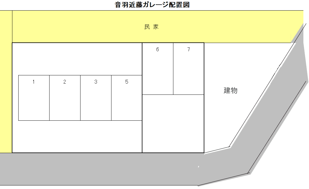 音羽近藤ガレージの駐車配置図