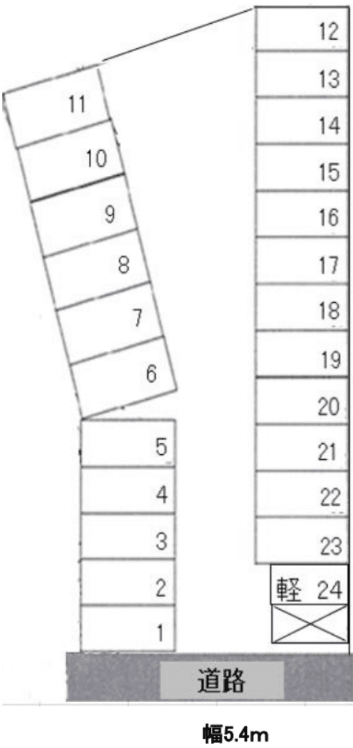 星田駐車場の駐車配置図