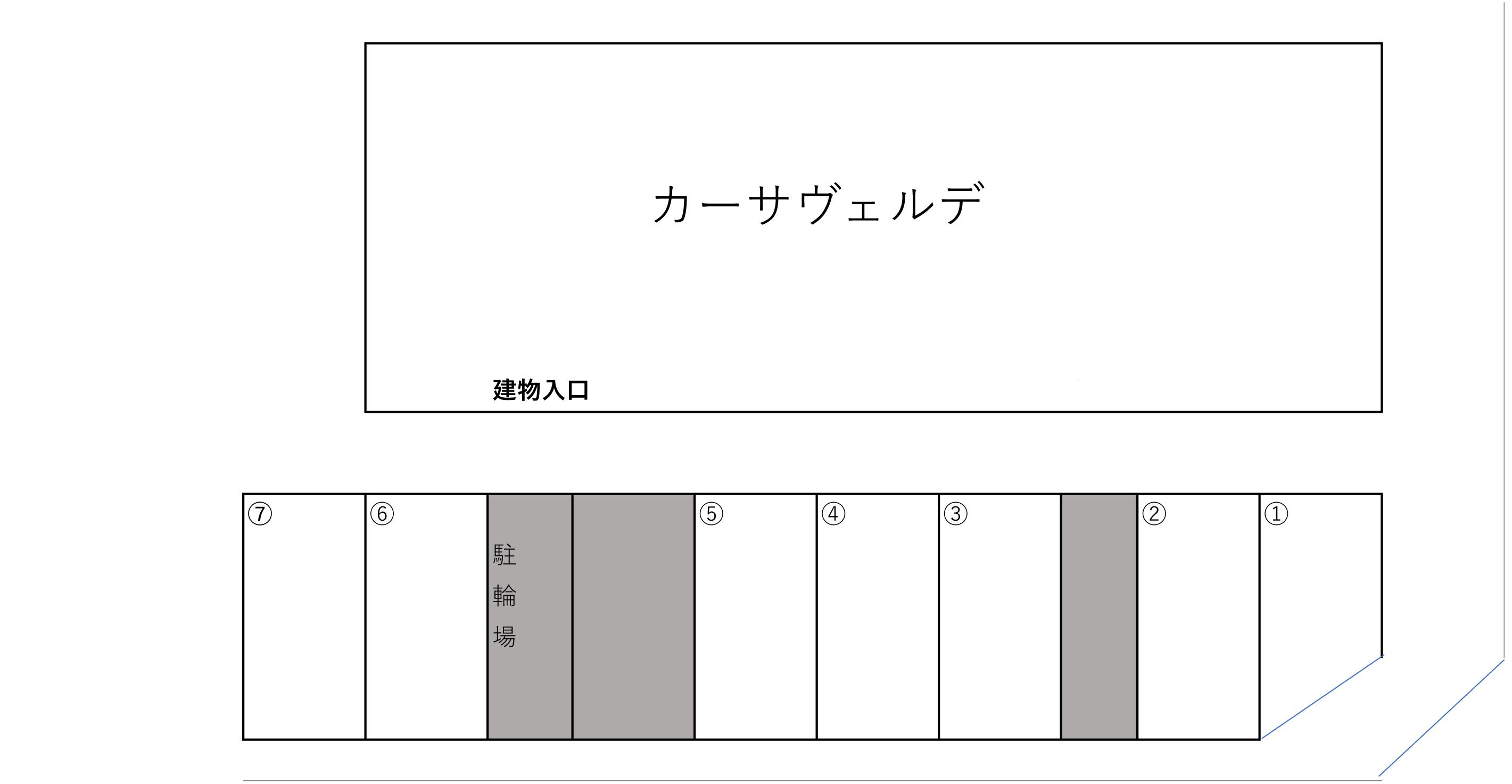 カーサヴェルデ駐車場の駐車配置図