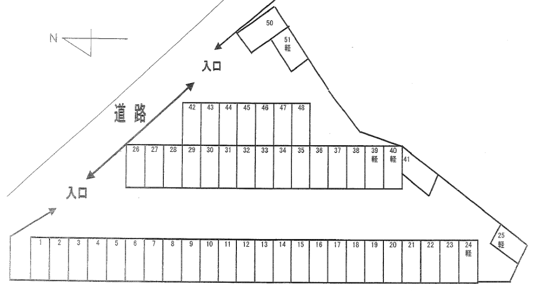 加藤ガレージの駐車配置図