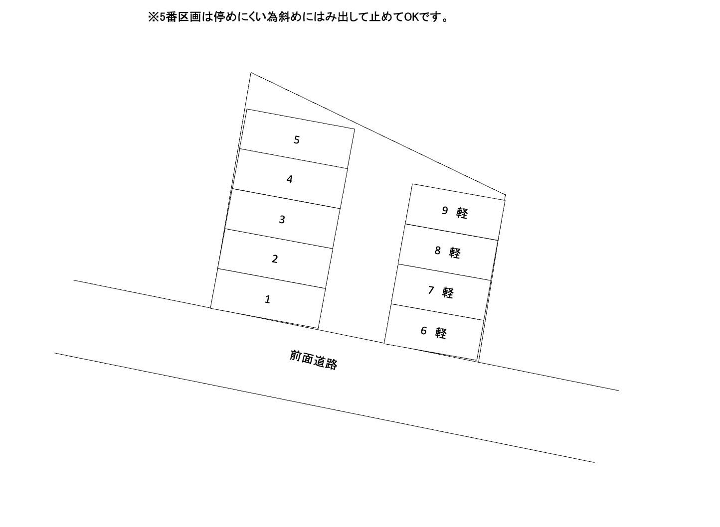 中之町パーキングの駐車配置図