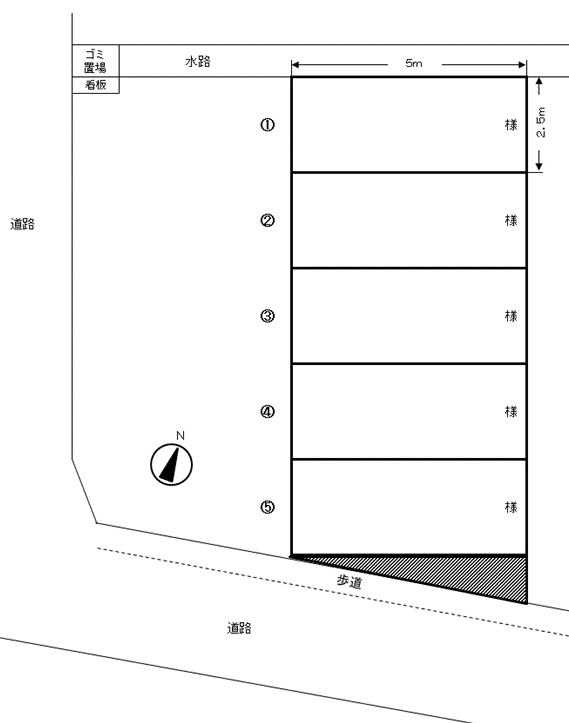 P-143駐車場(内前野)の駐車配置図