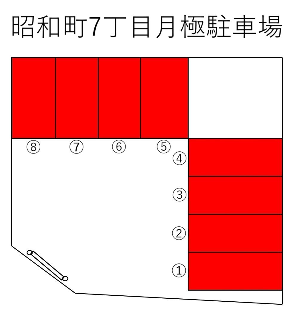 昭和町7丁目月極駐車場の駐車配置図