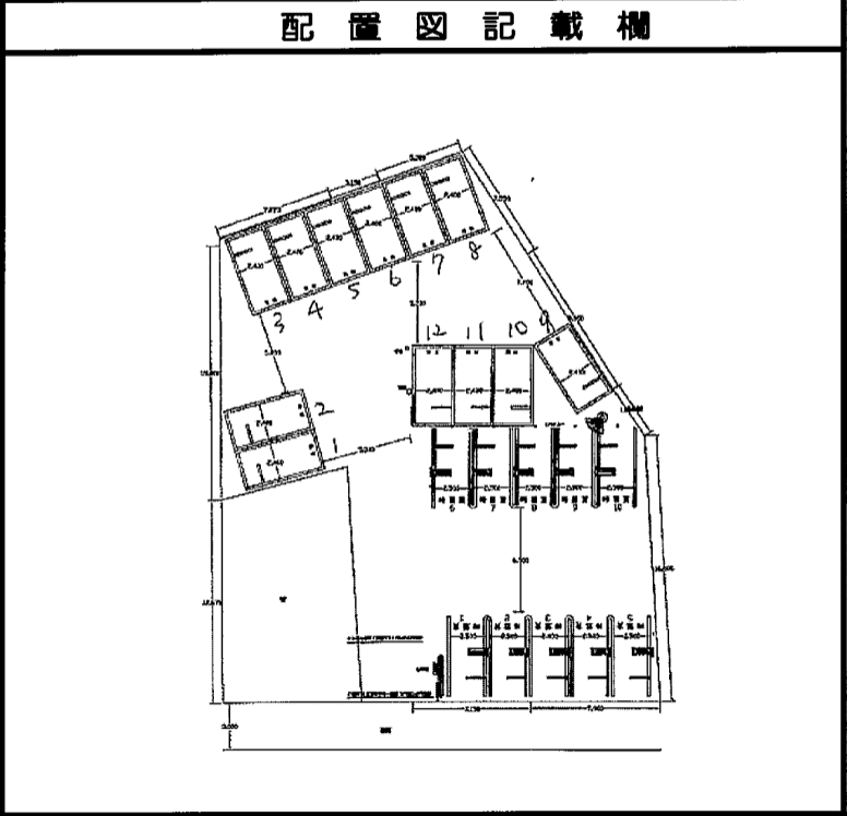 No.213駐車場の駐車配置図