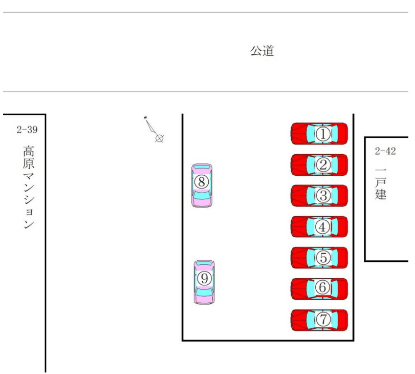 八軒8条東2パーキングの駐車配置図