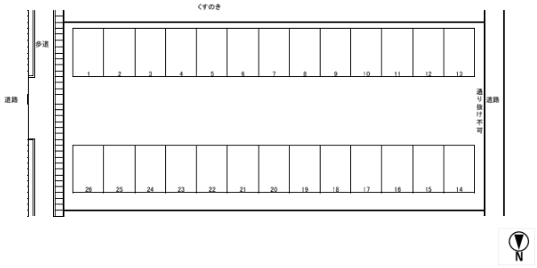 西条7丁目駐車場の駐車配置図