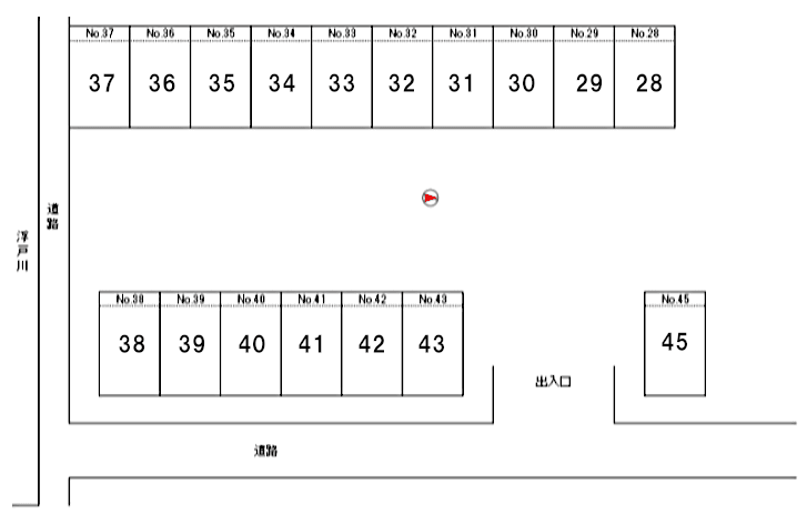 アクア東駐車場の駐車配置図