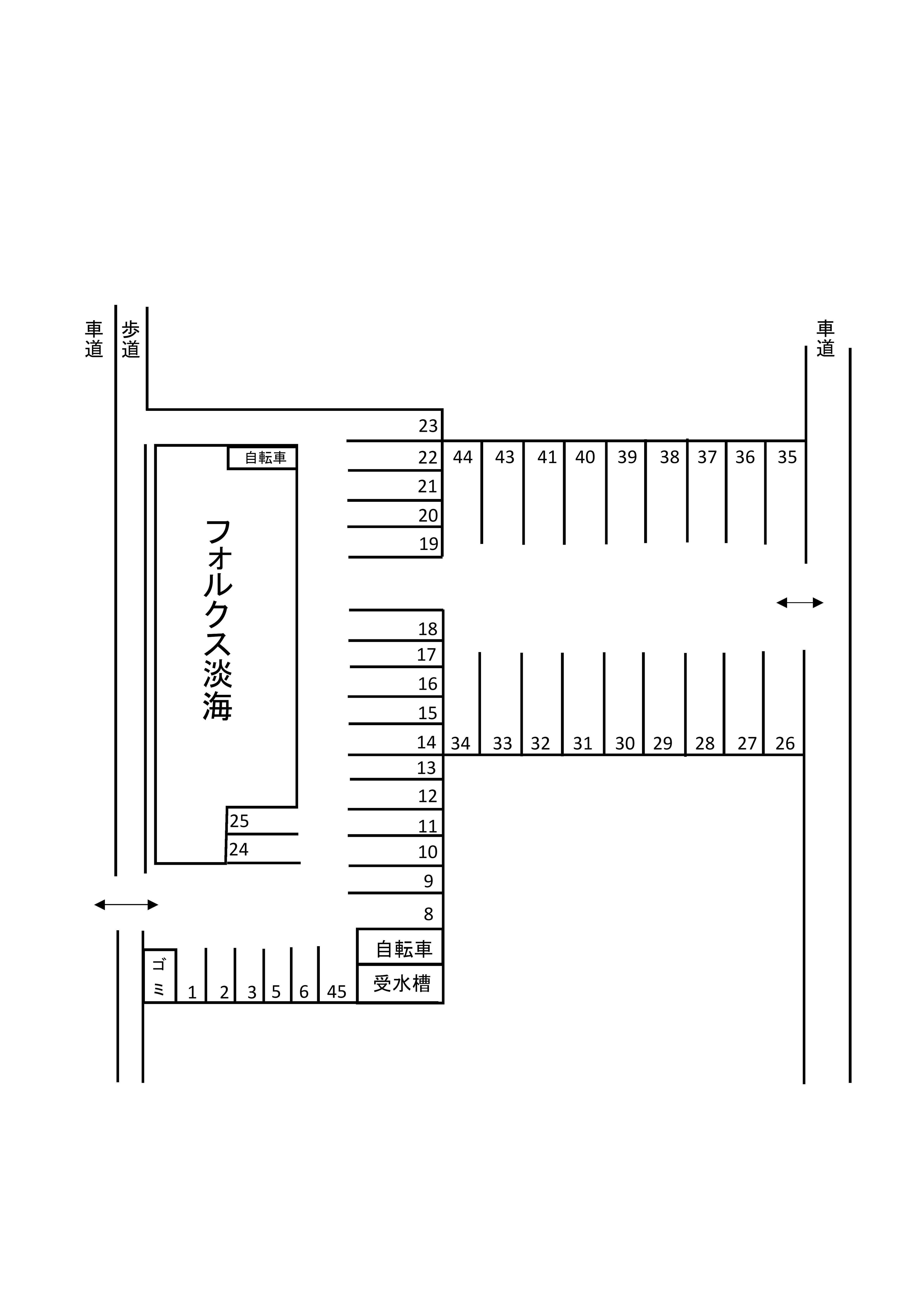フォルクス淡海の駐車配置図