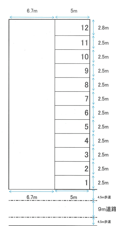 南栗橋1丁目駐車場の駐車配置図
