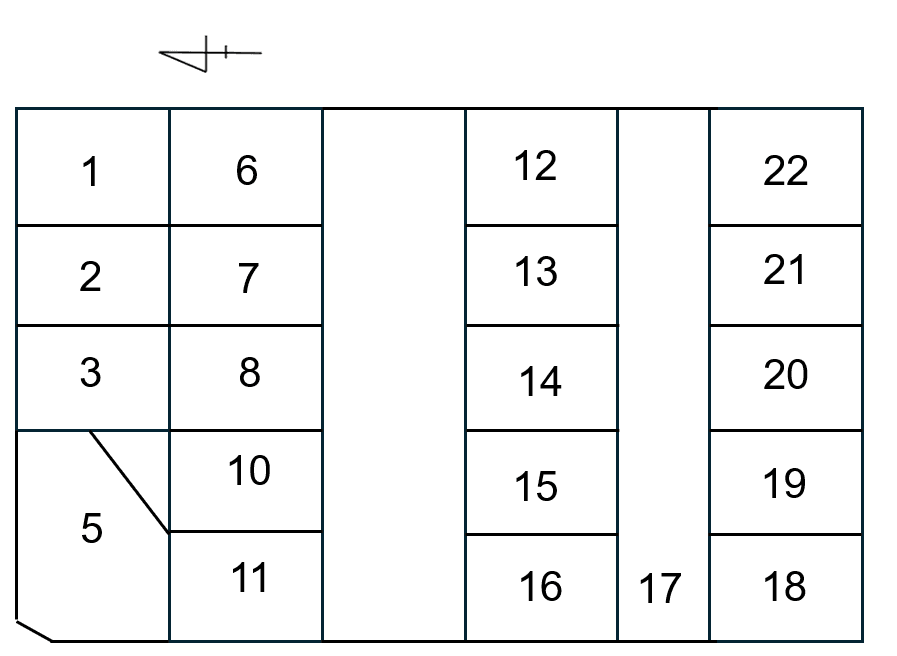 唐橋花園町ガレージの駐車配置図