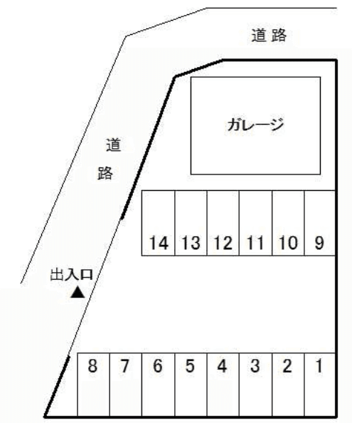 千波第一駐車場の駐車配置図