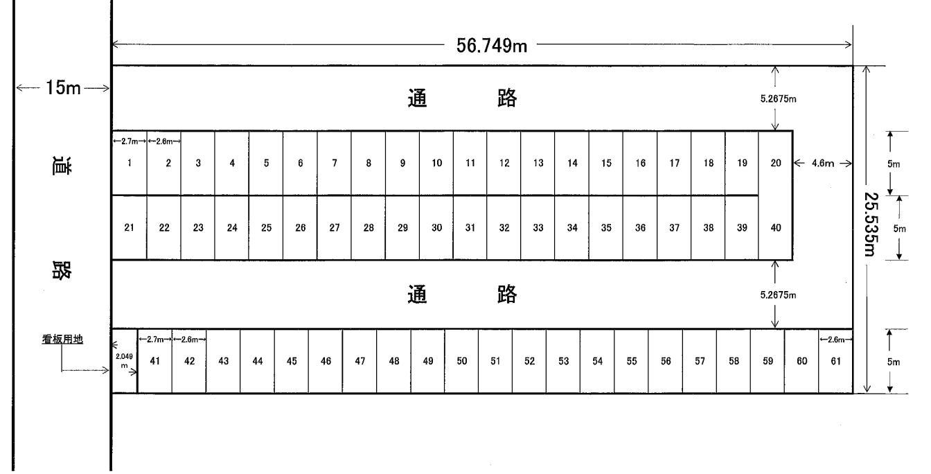 問屋町駐車場の駐車配置図