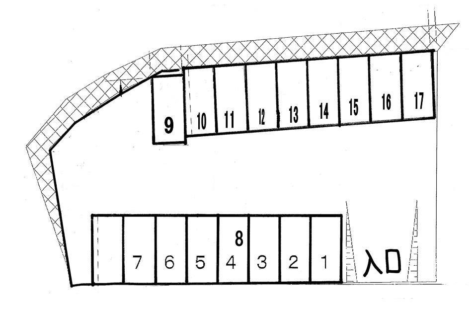まりやま駐車場の駐車配置図