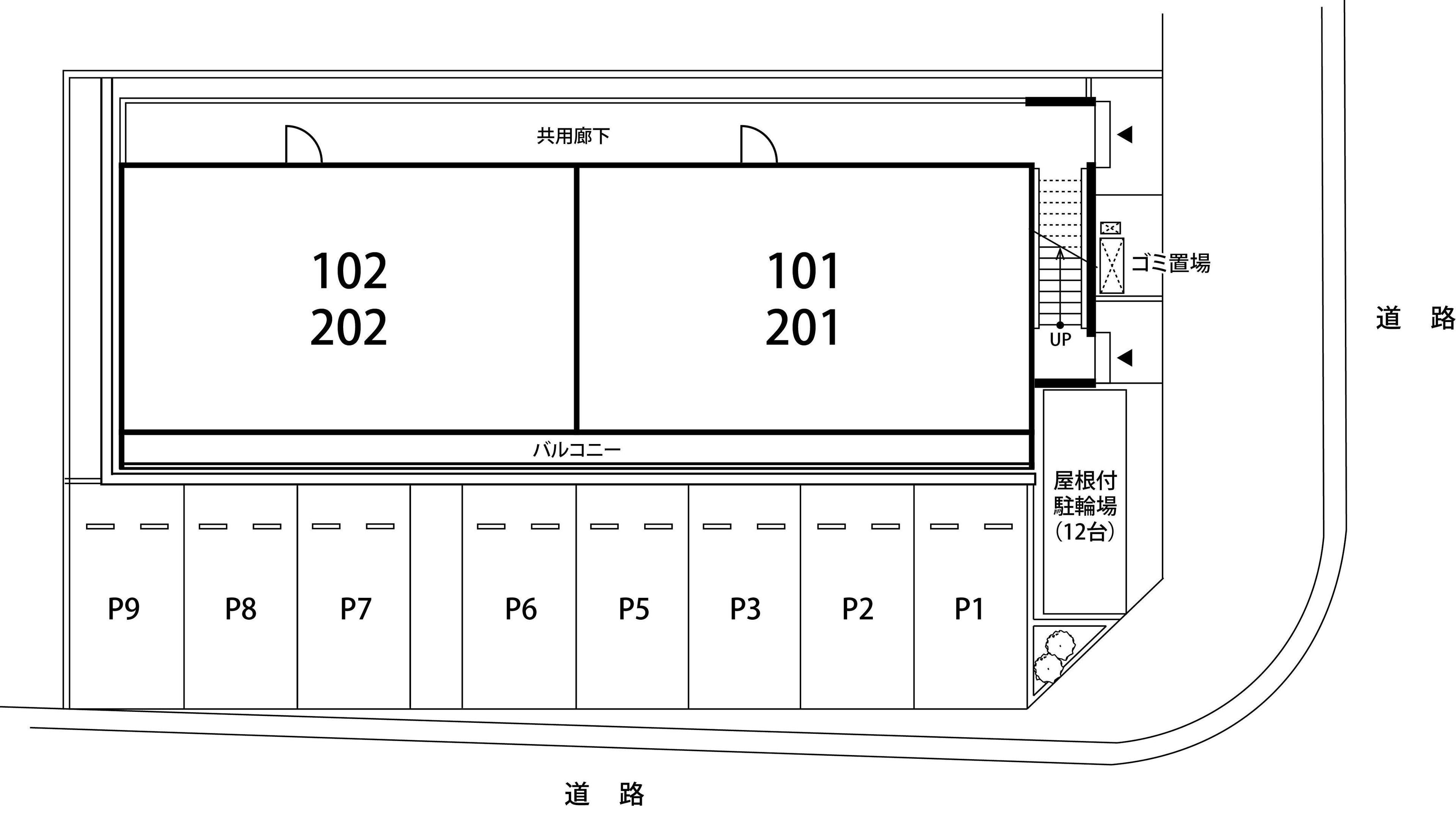 リブリ・つきみ野駐車場の駐車配置図